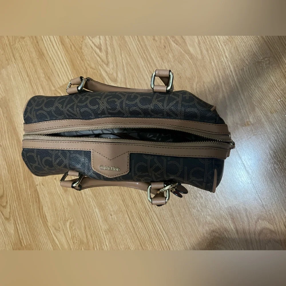 Calvin Klein Brown Monogram Satchel - Picture 10 of 13
